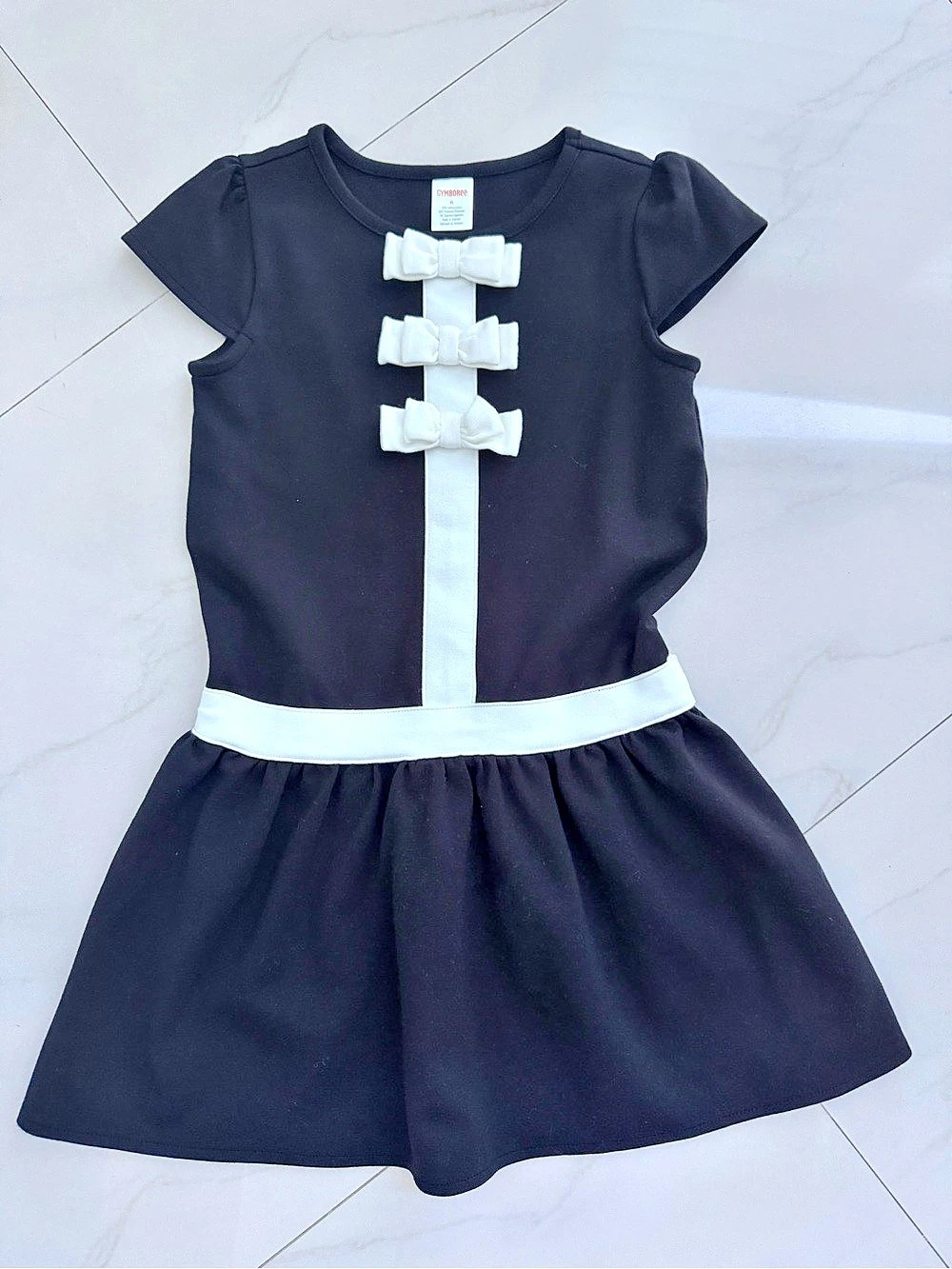 Gymboree Black & White Bow Dress Girls Size 6